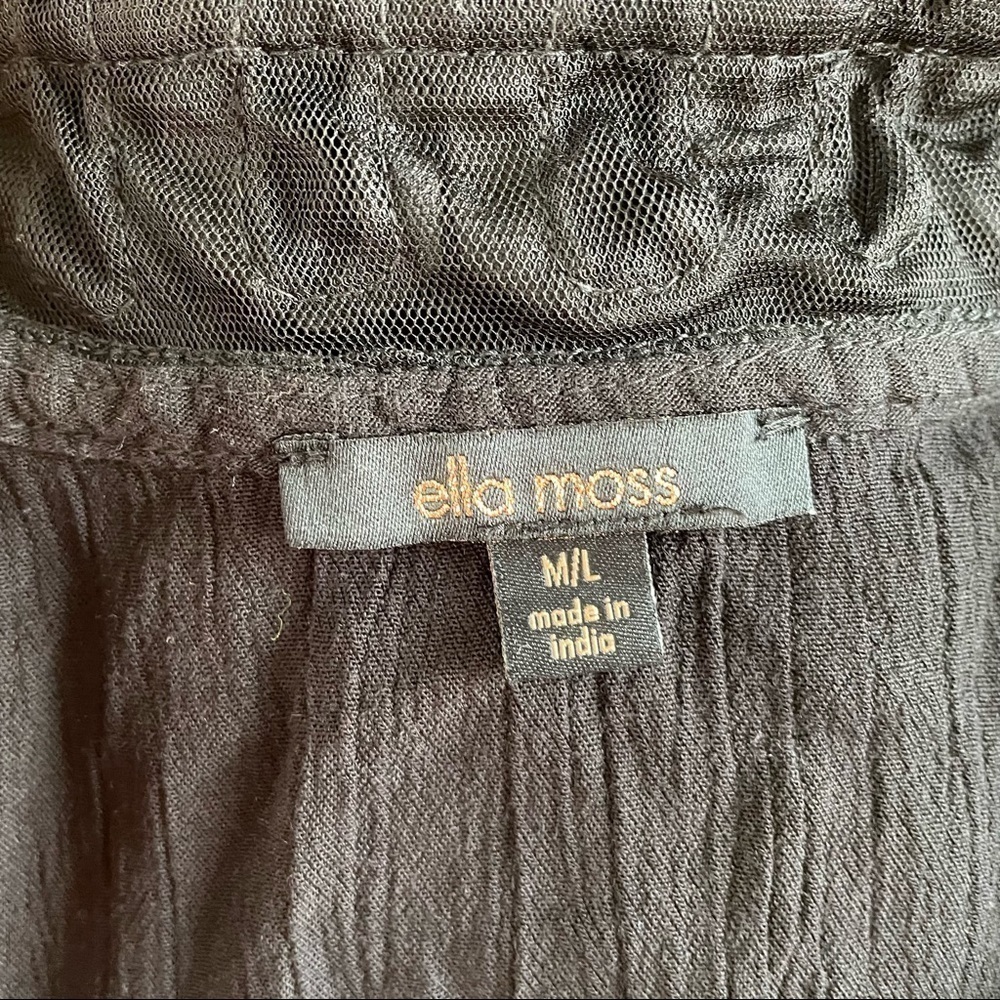 ELLA MOSS Black Pom Pom Swim Suit Cover-up size M/L - Picture 8 of 11